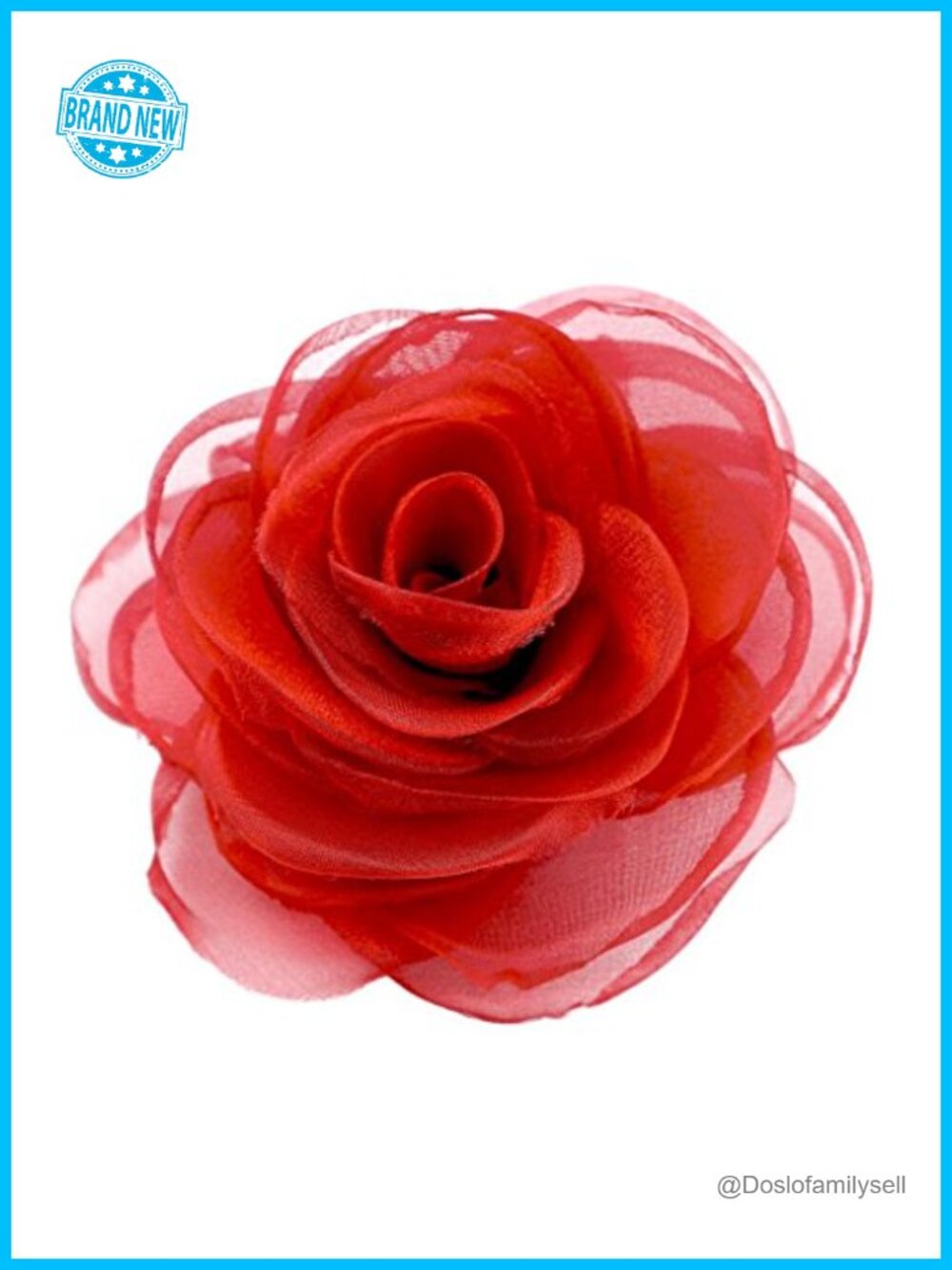 Floral Rose Brooch & Hair Clip Set - Alligator Clamp Pin for Women